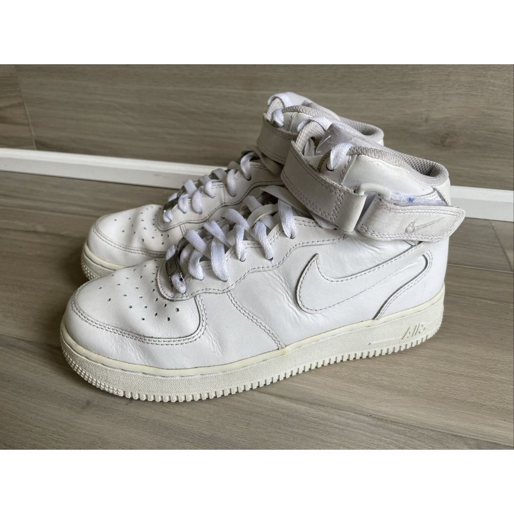 Nike Air Force 1‎ Mid Sneakers GS Triple White 314195-113 Youth 6Y / Womens 7.5